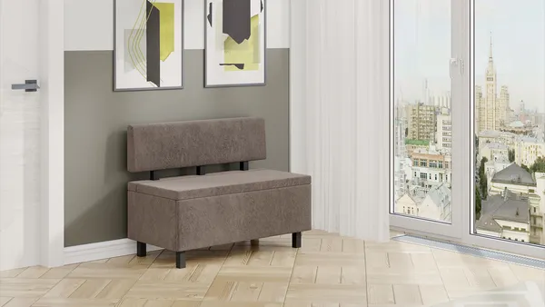 Изображение товара Скамья ТриЯ Брайтон прямая 100 (венге цаво/Wellmart Latte)