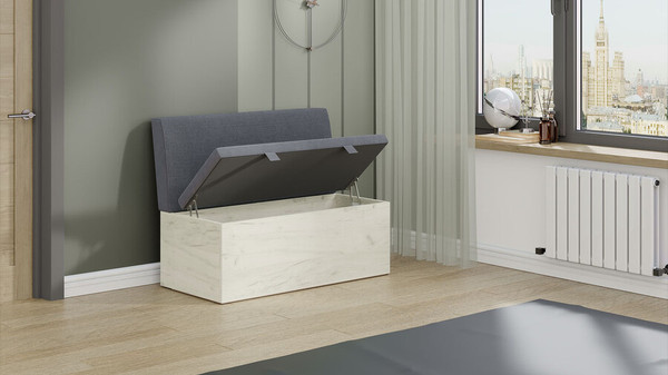 Изображение товара Скамья ТриЯ Мальта прямая (дуб Крафт белый/серый)