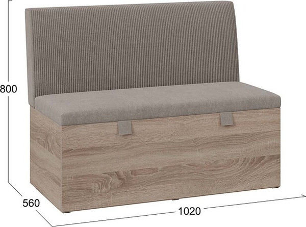 Изображение товара Скамья ТриЯ Мальта прямая (дуб сонома трюфель/мокко)