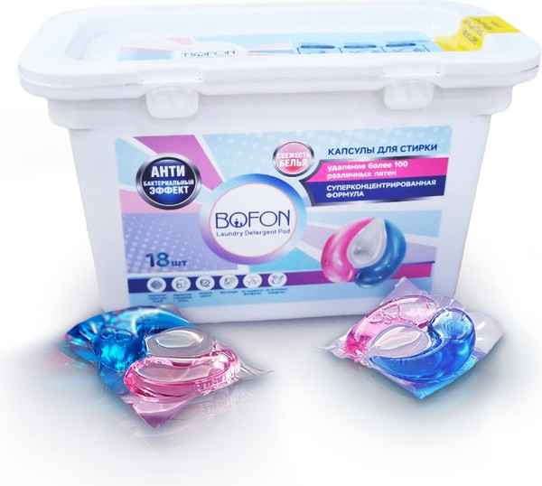 Изображение товара Капсулы для стирки Bofon 3в1 (18шт)