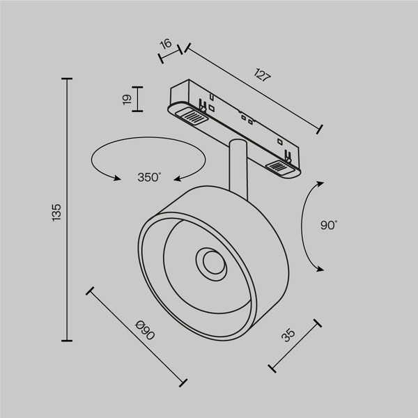 Изображение товара Трековый светильник Maytoni Lens TR217-2-15W4K-B