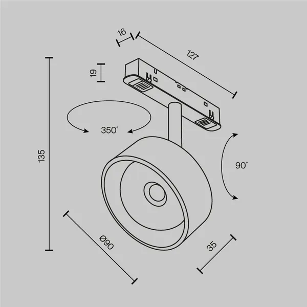 Изображение товара Трековый светильник Maytoni Lens TR217-4-15WTW-DD-B