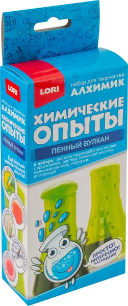 Изображение товара Набор для опытов Lori Химические опыты.Пенный вулкан Зеленый / Оп-074