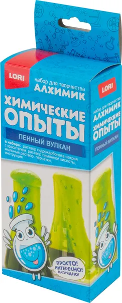 Изображение товара Набор для опытов Lori Химические опыты.Пенный вулкан Зеленый / Оп-074