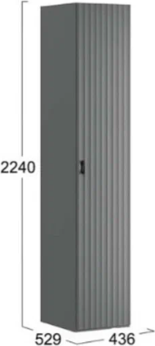 Изображение товара Шкаф-пенал ТриЯ Тиффани (серый графит/графит матовый)