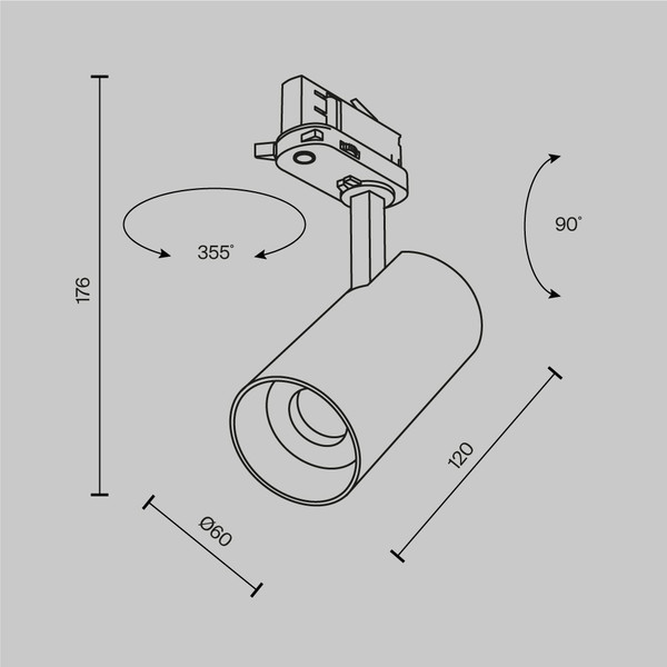 Изображение товара Трековый светильник Maytoni Focus Led TR197-3-12WCCT-M-B