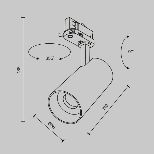 Изображение товара Трековый светильник Maytoni Focus Led TR197-3-20WCCT-M-B