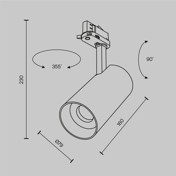 Изображение товара Трековый светильник Maytoni Focus Led TR197-3-30WCCT-M-B