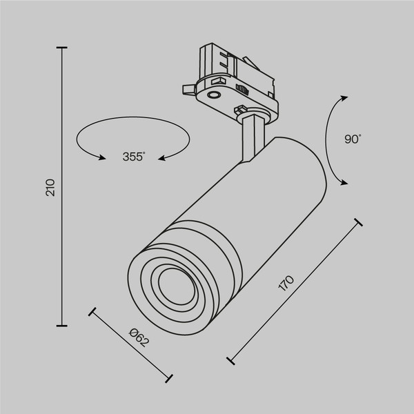 Изображение товара Трековый светильник Maytoni Focus Zoom TR198-3-20W2.7K-Z-W