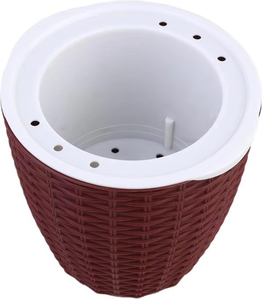 Изображение товара Вазон BOTANICA Ratan с автополивом (18.3x17.5см, коричневый)