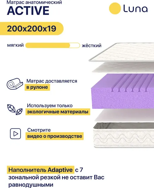 Изображение товара Матрас Luna Active 200x200