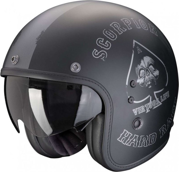 Изображение товара Мотошлем Scorpion Exo Belfast Evo Spade (р. S, черный матовый/серебристый)