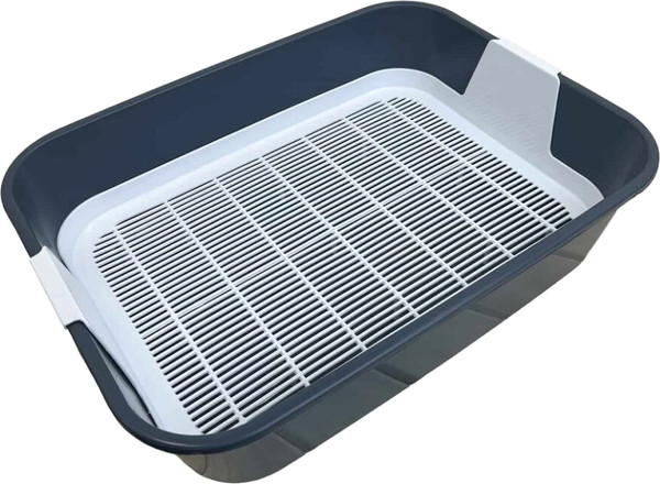 Изображение товара Туалет-лоток Homecat Комфорт плюс с сеткой / 89379 (серый/белый)