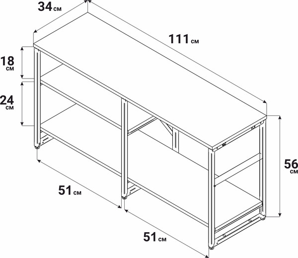Изображение товара Тумба Gutta Под телевизор 56x111x34 три полки / GT56111343P2 (патина/черный)