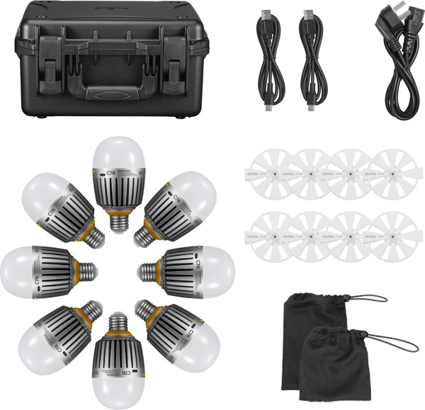 Изображение товара Комплект осветителей студийных Godox Knowled C7R-K8 с зарядным кейсом / 31277