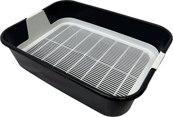 Изображение товара Туалет-лоток Homecat Комфорт плюс с сеткой / 89380 (черный/белый)