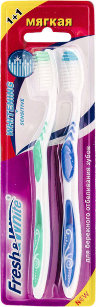 Изображение товара Набор зубных щеток Fresh&White FW3842 1+1 Whitening+Sensitive мягкая