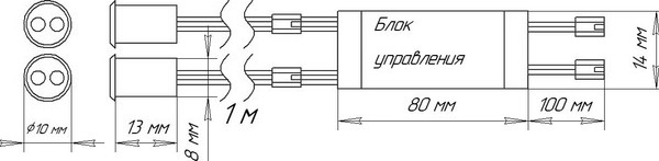 Изображение товара Выключатель для светодиодной ленты AKS бесконтактный на преграду накладной/врезной (60W, белый)
