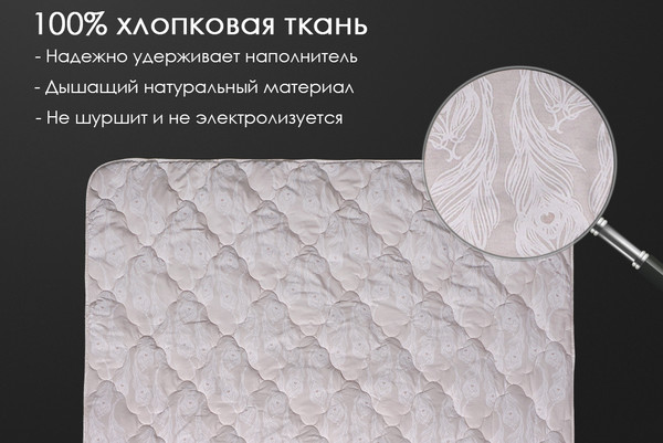 Изображение товара Одеяло Реноме 1.5сп Поплин 42/200н 140x205 (овечья шерсть, 320)