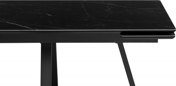 Изображение товара Обеденный стол Notta Памелла 140/200x80 (черный мрамор/черный)