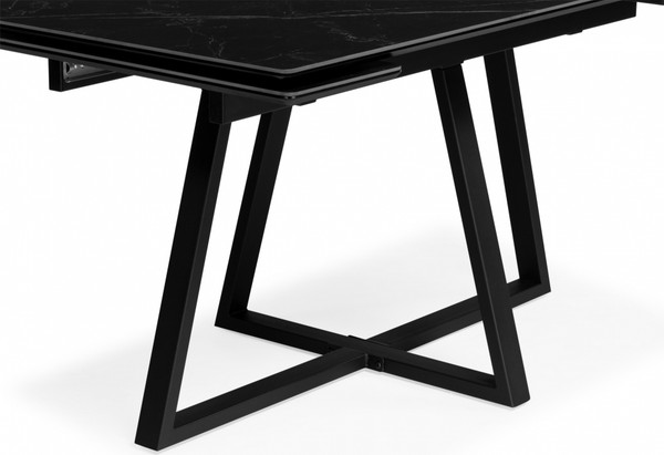 Изображение товара Обеденный стол Notta Памелла 140/200x80 (черный мрамор/черный)