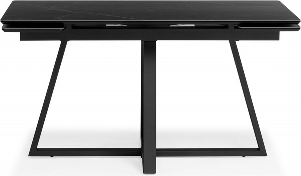 Изображение товара Обеденный стол Notta Памелла 140/200x80 (черный мрамор/черный)