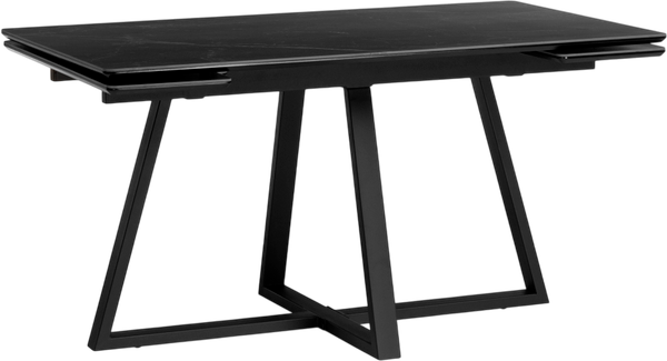 Изображение товара Обеденный стол Notta Памелла 140/200x80 (черный мрамор/черный)