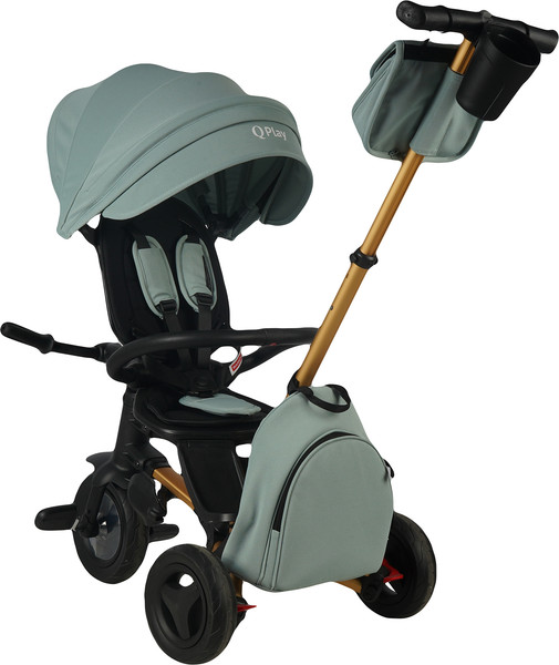 Изображение товара Трехколесный велосипед с ручкой QPlay Sprinter Sl / S700-17 (мятный/золото)