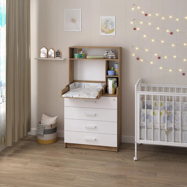 Изображение товара Комод пеленальный Sweet Baby Albero New (дуб канзас/аляска белая)