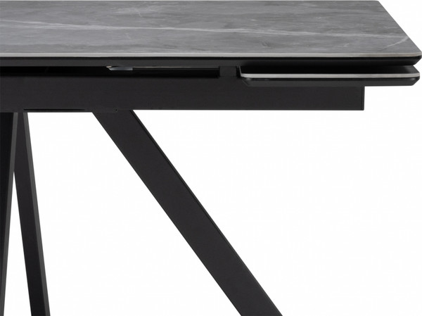 Изображение товара Обеденный стол Notta Вилли 140/200x80 (серый мрамор/черный )