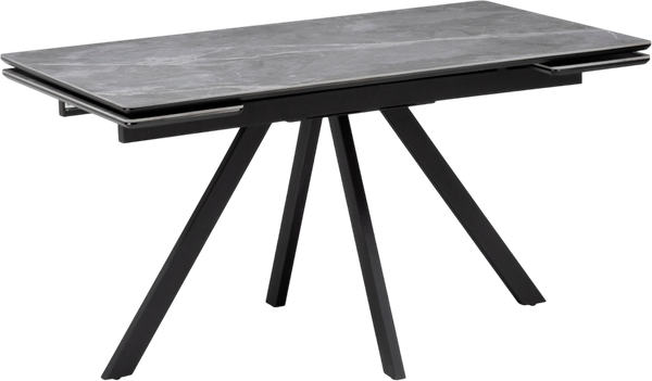 Изображение товара Обеденный стол Notta Вилли 140/200x80 (серый мрамор/черный )