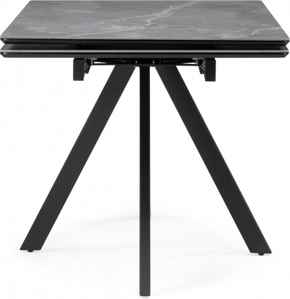 Изображение товара Обеденный стол Notta Вилли 140/200x80 (серый мрамор/черный )