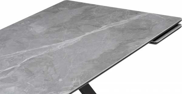 Изображение товара Обеденный стол Notta Вилли 140/200x80 (серый мрамор/черный )