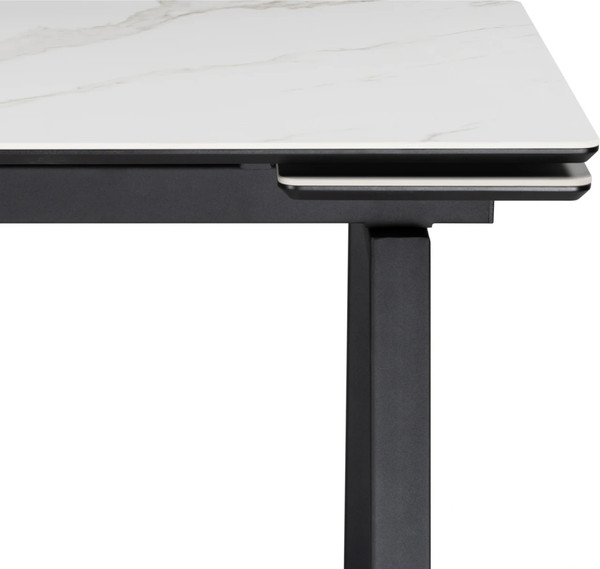 Изображение товара Обеденный стол Notta Джек 140/200x80 (белый мрамор/черный)