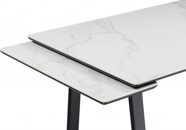Изображение товара Обеденный стол Notta Джек 140/200x80 (белый мрамор/черный)