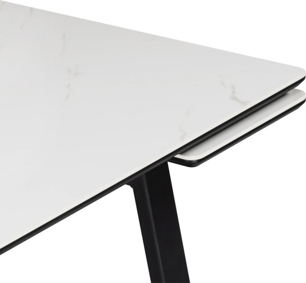 Изображение товара Обеденный стол Notta Джек 140/200x80 (белый мрамор/черный)