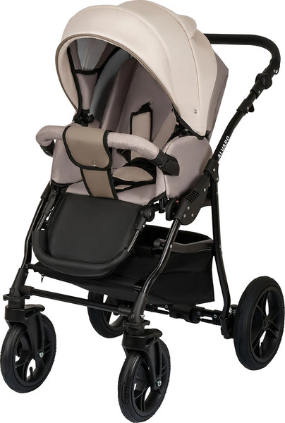 Изображение товара Детская универсальная коляска Alis Alvaro 2в1 (Al 11, темно-бежевый/светло-бежевый/бежевая кожа)