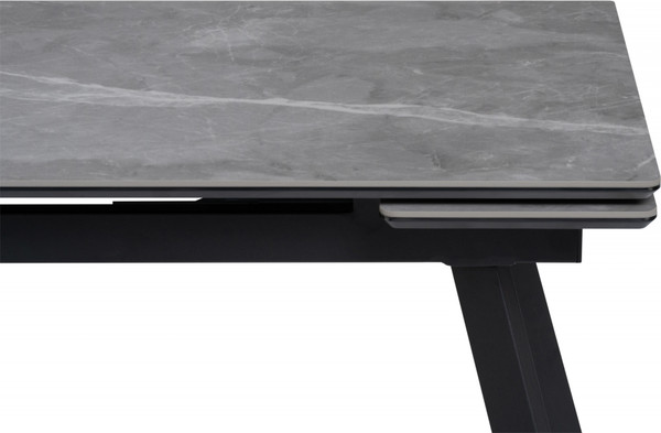 Изображение товара Обеденный стол Notta Норман 140/200x80 (серый мрамор/черный)
