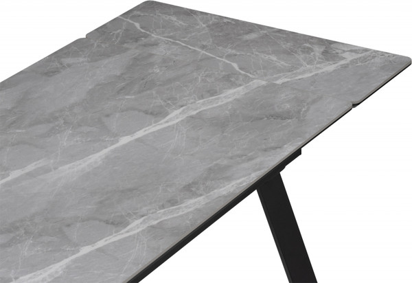 Изображение товара Обеденный стол Notta Норман 140/200x80 (серый мрамор/черный)