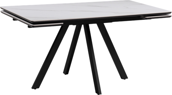 Изображение товара Обеденный стол Notta Вилли 140/200x80 (белый мрамор/черный )