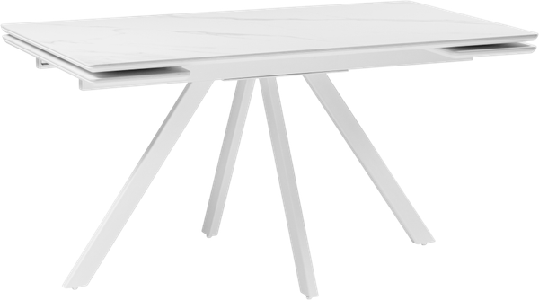 Изображение товара Обеденный стол Notta Вилли 140/200x80 (белый мрамор/белый)