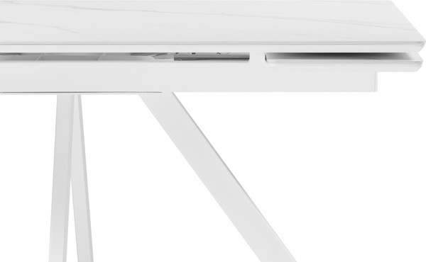 Изображение товара Обеденный стол Notta Вилли 140/200x80 (белый мрамор/белый)