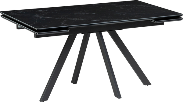 Изображение товара Обеденный стол Notta Вилли 140/200х80х75 (черный мрамор/черный )