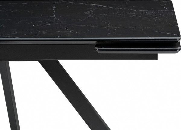 Изображение товара Обеденный стол Notta Вилли 140/200х80х75 (черный мрамор/черный )