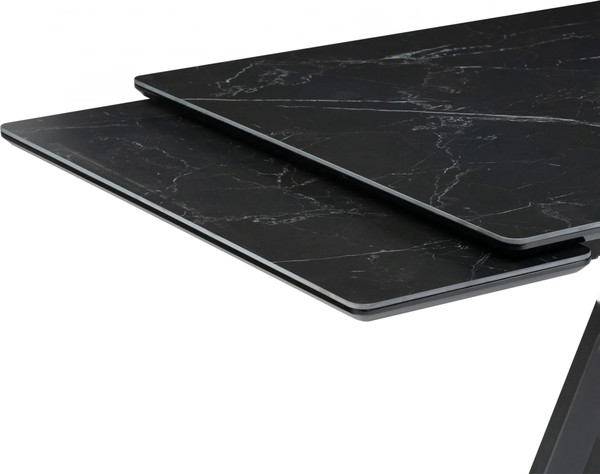 Изображение товара Обеденный стол Notta Вилли 140/200х80х75 (черный мрамор/черный )