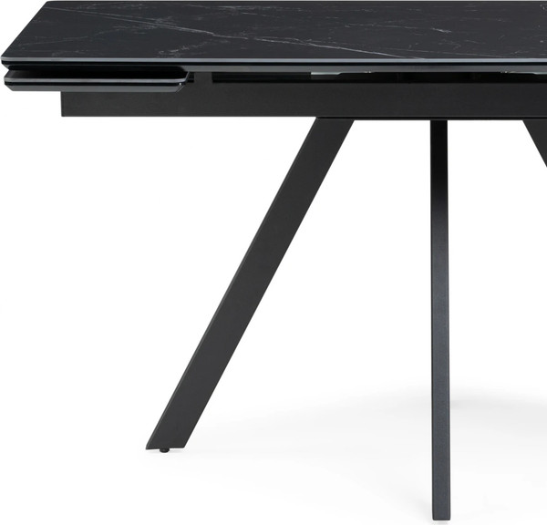 Изображение товара Обеденный стол Notta Вилли 140/200х80х75 (черный мрамор/черный )