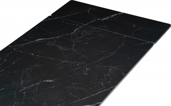 Изображение товара Обеденный стол Notta Вилли 140/200х80х75 (черный мрамор/черный )