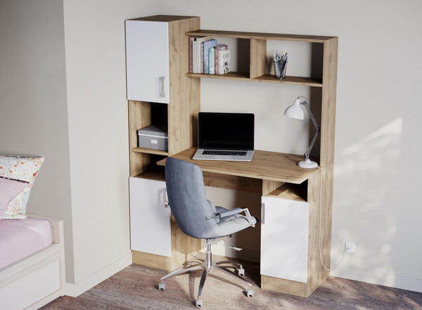 Изображение товара Письменный стол Woodville Эндо (дуб вотан/белый)