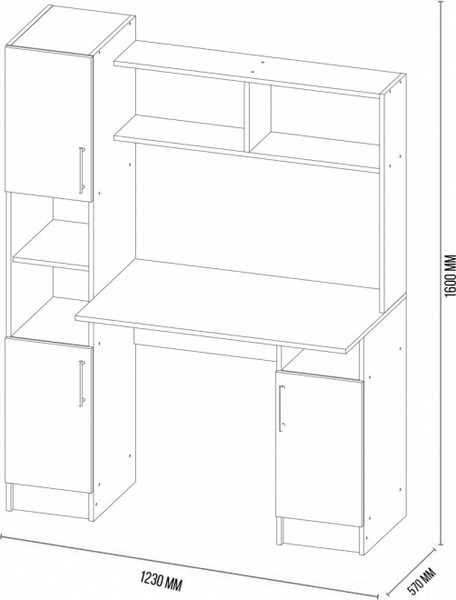 Изображение товара Письменный стол Woodville Эндо (дуб вотан/белый)