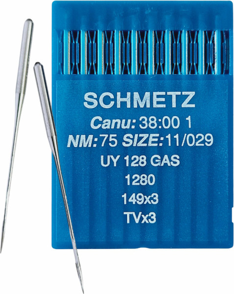 Изображение товара Набор игл для промышленной швейной машины Schmetz UYx128 GAS 75 Sch-10 (10шт, универсальные)